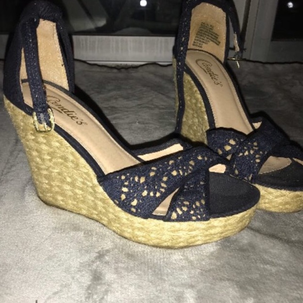 Navy blue wedges